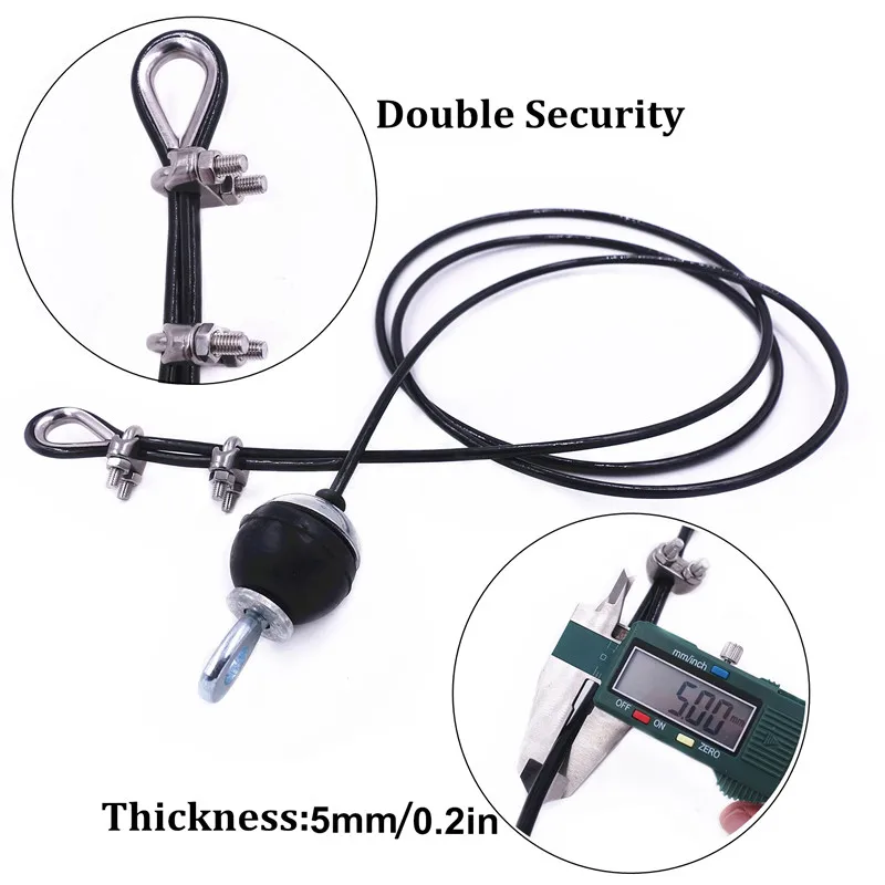 Description Picture 4 of item2M-5M Fitness Equipment Accessories Steel Rope Adjustable PU Pull-lock Integrated Trainer High Wear-resistant Steel Rope