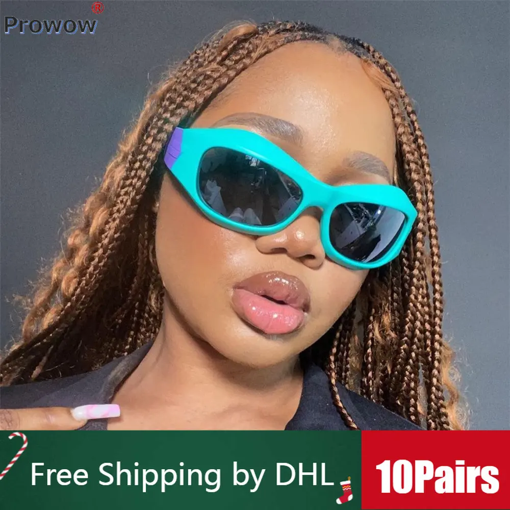 

10 Pairs Bulk Sunglasses Women Men Modern Punk Hip Hop Shade Eyewear Square Glasses Y2K Driving Eyeglasses Unisex Wholesale 9150