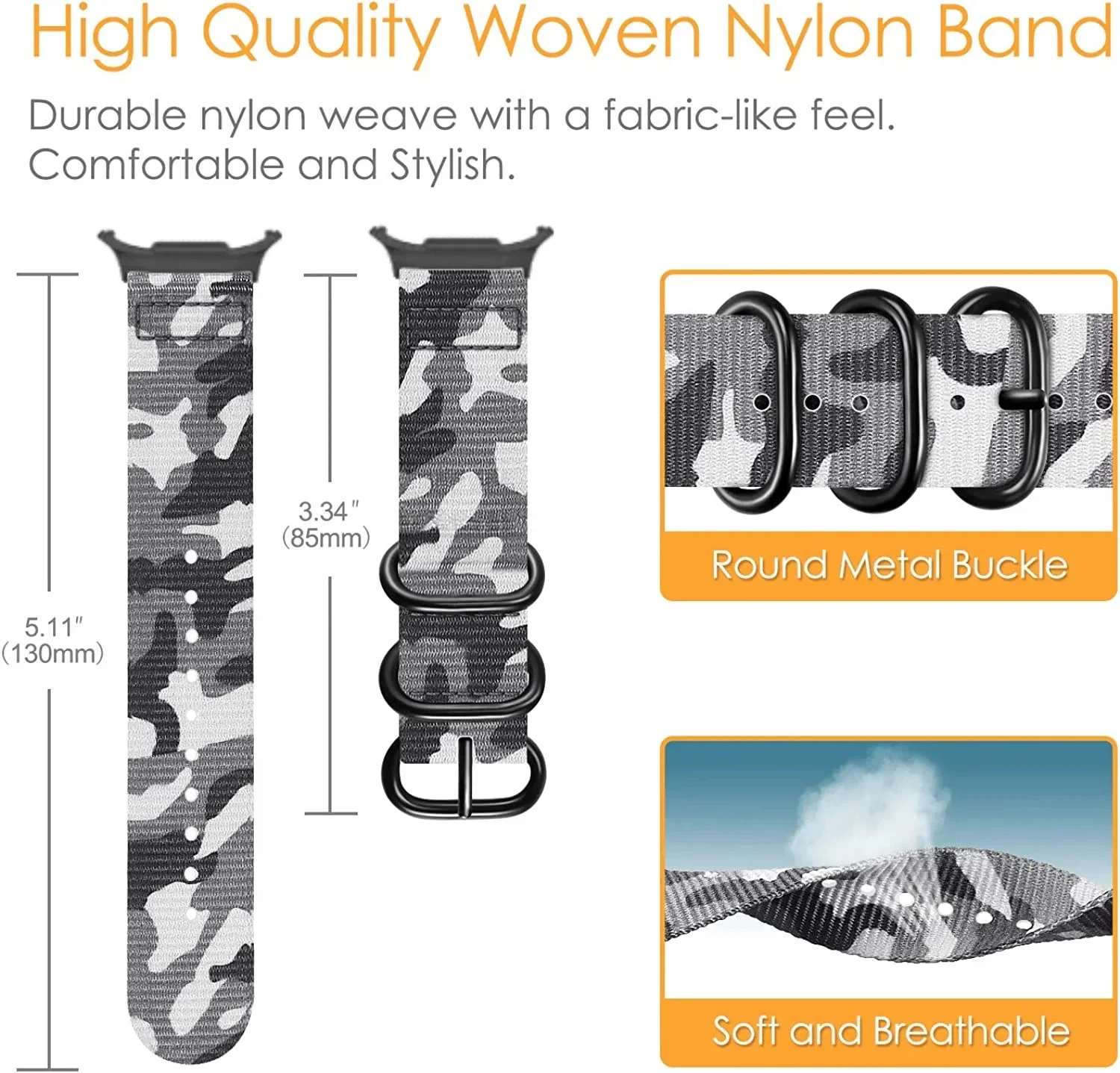 Premium Nylon Sport Wristband for Smartwatches - Comfortable and Durable Strap