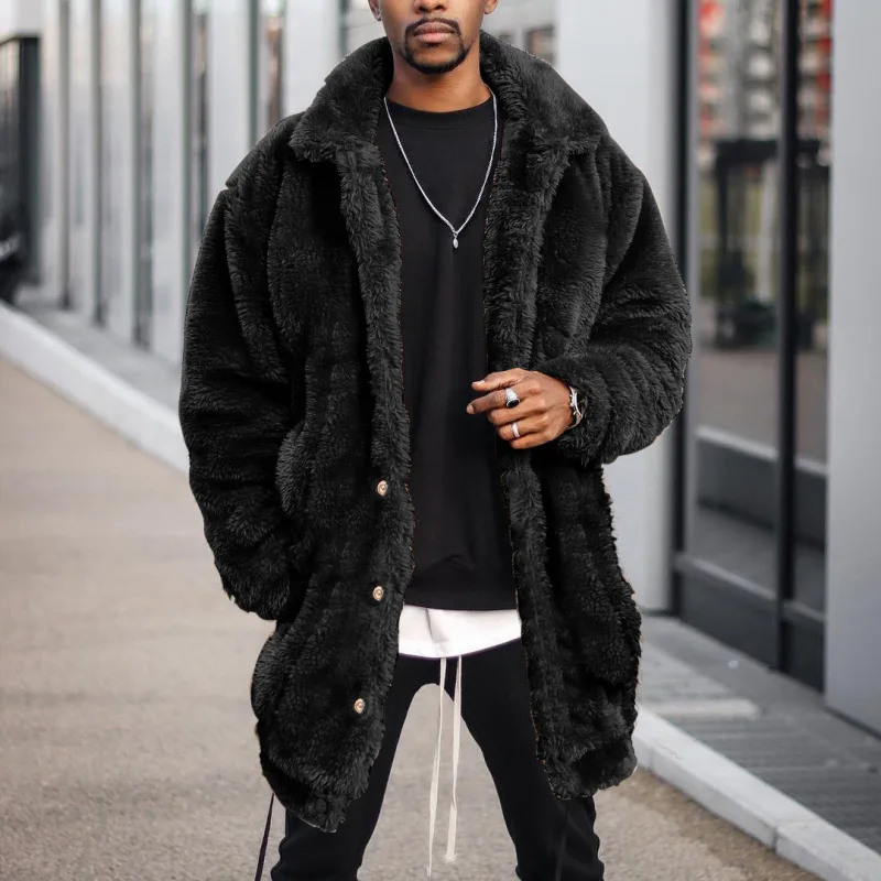 Autumn And Winter Men's Faux Fur Coat Korean Fashion Slim