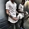 ZSIIBO TX135-C Men's T Shirt Extended Round Sweep T-Shirt Curved Hem Long line Tops Hip Hop Urban Blank Tees Clothes Streetwear 1