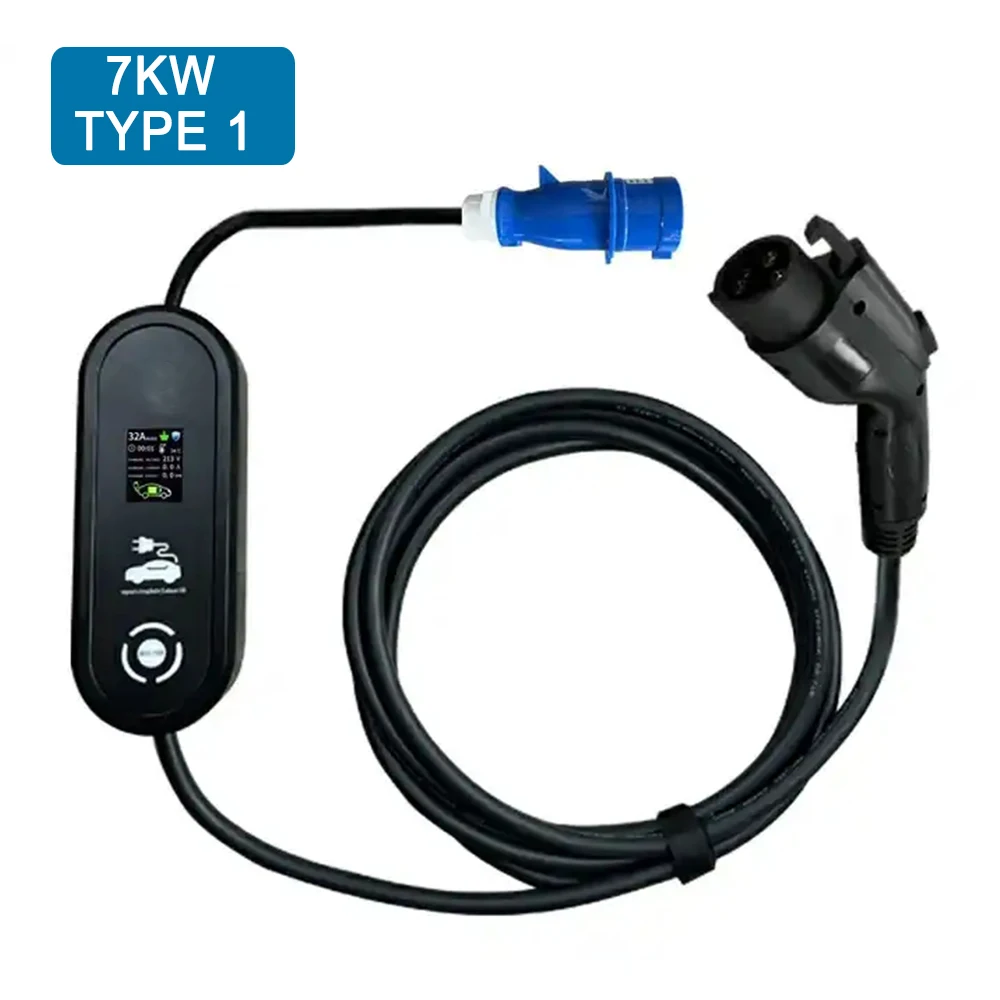 Chargeur Portable à usage domestique, avec prise GB/T, câble EV de 5M 32a  24a 20a 16a 10a, pour voiture électrique - AliExpress