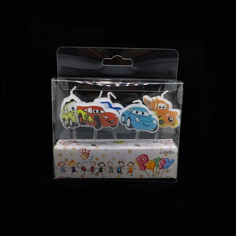 Car with smiley face birthday candle cartoon cake decoration plug-in cute sports car child boy gift