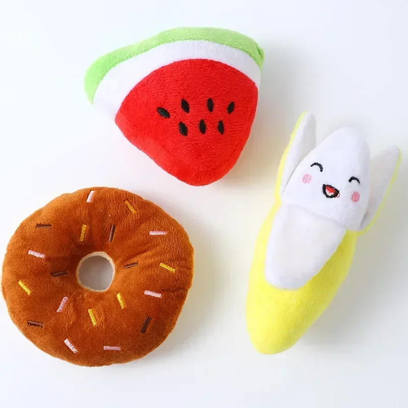 New Puppy Dog Toys For Small Medium Dogs Plush Squeaky Bone Aggressive Chewers For Pet Cat Products Banana Lobster 3