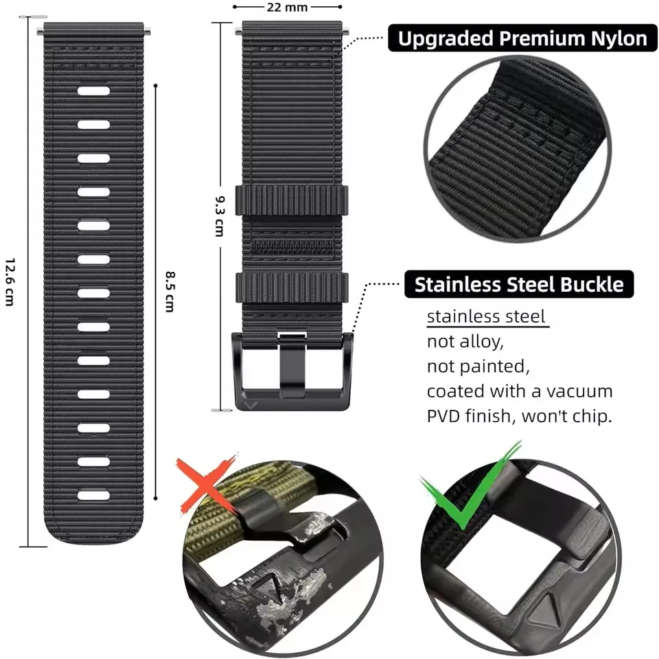 Durable Nylon Watch Strap Band - Versatile and Stylish Accessory