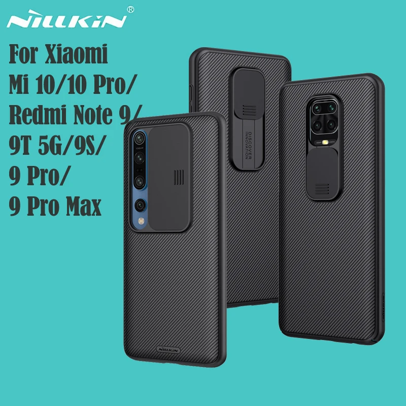 For Xiaomi Redmi Note 9T 5G 9 9S 9 Pro Max Case Mi 10 Mi10 Pro Cover NILLKIN CamShield Case Slide Camera Cover For Redmi Note9S leather case for xiaomi