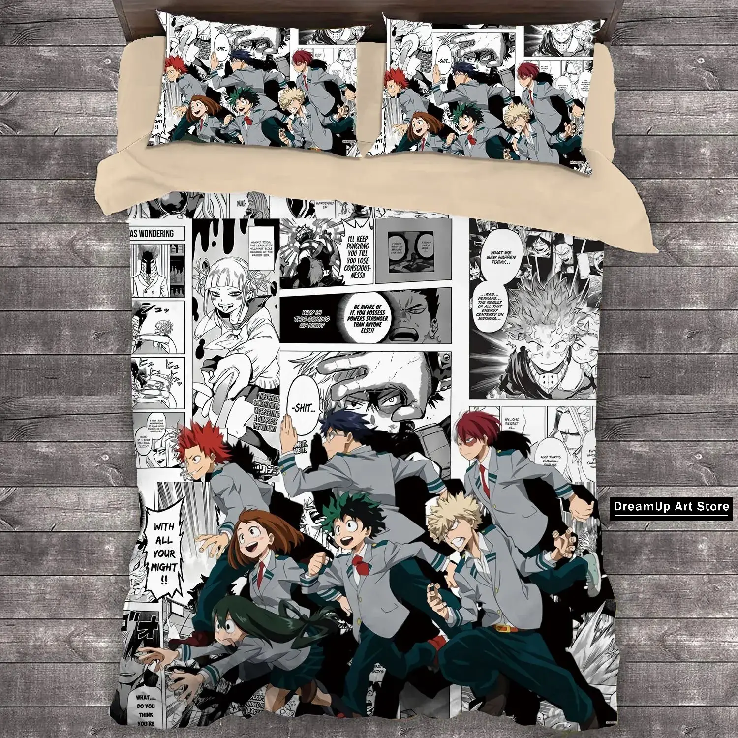 3D Print MANGA Anime My Hero Academia Bedding Set Boys Girls Twin Queen Full Size Duvet Cover Pillowcase Bed Adult Bedroom 5