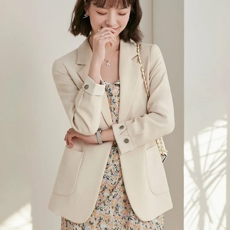 

One Button Suit Jacket 2024 Spring Autumn Female Elegance Leisure Blazers Women Korean-Style Fashion Slim-Fit Plus Size Outwear