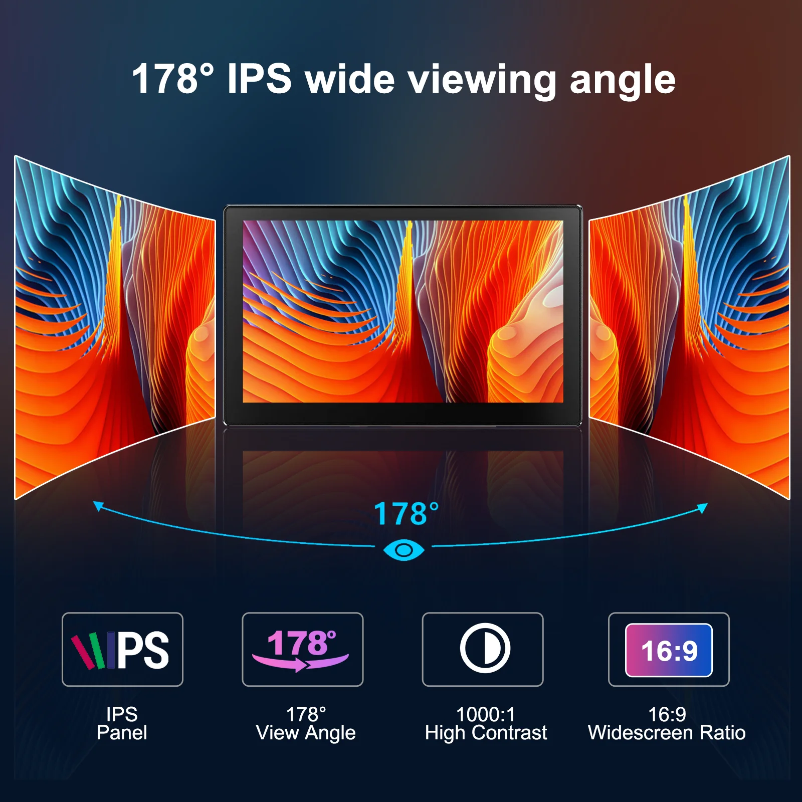 Unew 8인치 터치 모니터 1280x800 16:10 와이드스크린 HDMI DIY 프로젝트 및 터치스크린 디스플레이용 팬 스피커 내장