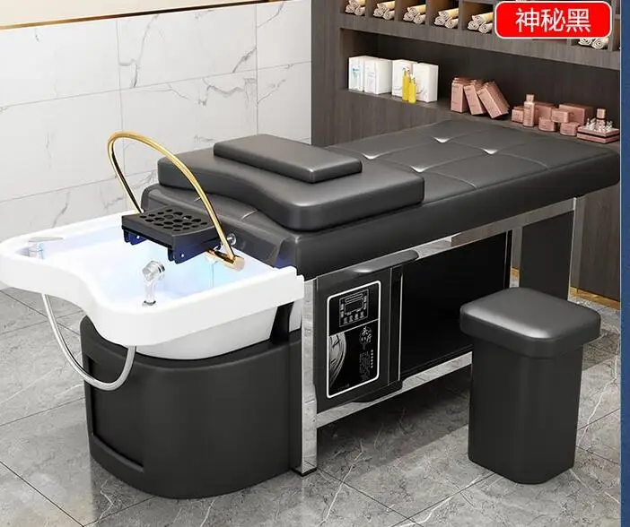 Ceramic basin head treatment shampoo bed Thai massage water circulating fumigation thermostatic stainless steel shampoo shop
