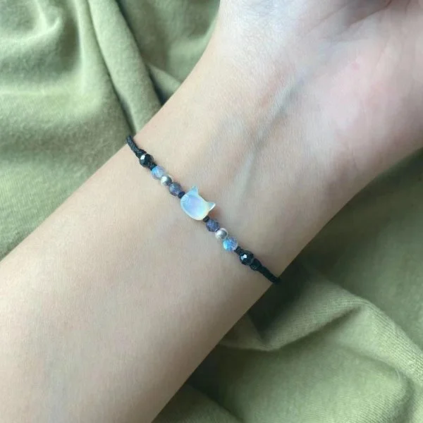 Bracelet chat mignon fait à la main pour Couples, 2 pièces, corde à main Unique et élégante pour femmes et hommes, tissé en perles, bijoux de poignet, cadeaux