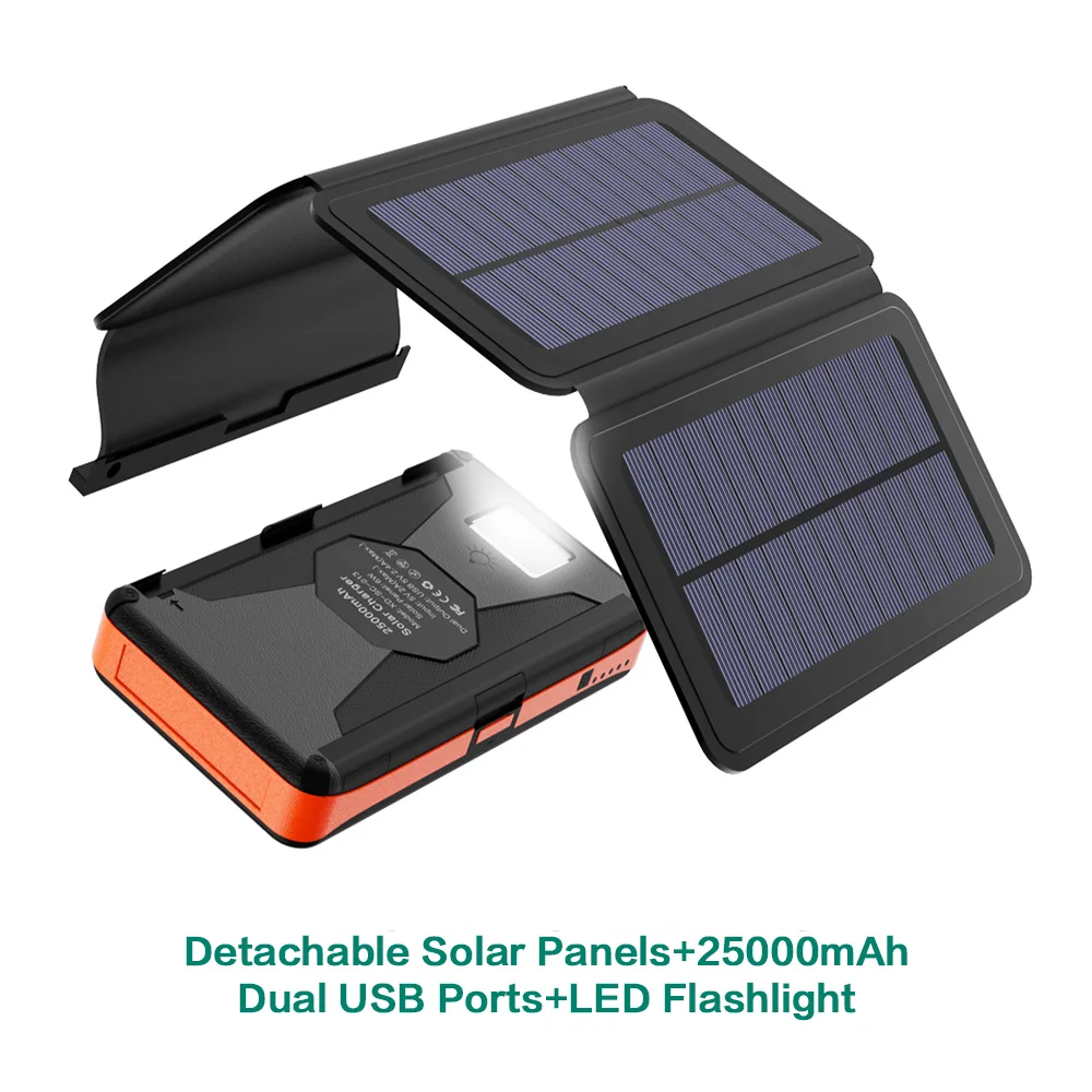A Necessity in Earthquake or Hurricane Aimshine PowerCore 24000mAh Solar Charger with Dual USB Ports Upgraded Pairs of Solar Panels Power Bank for iPhone,Samsung,ipad and Any Rechargeable Devices 