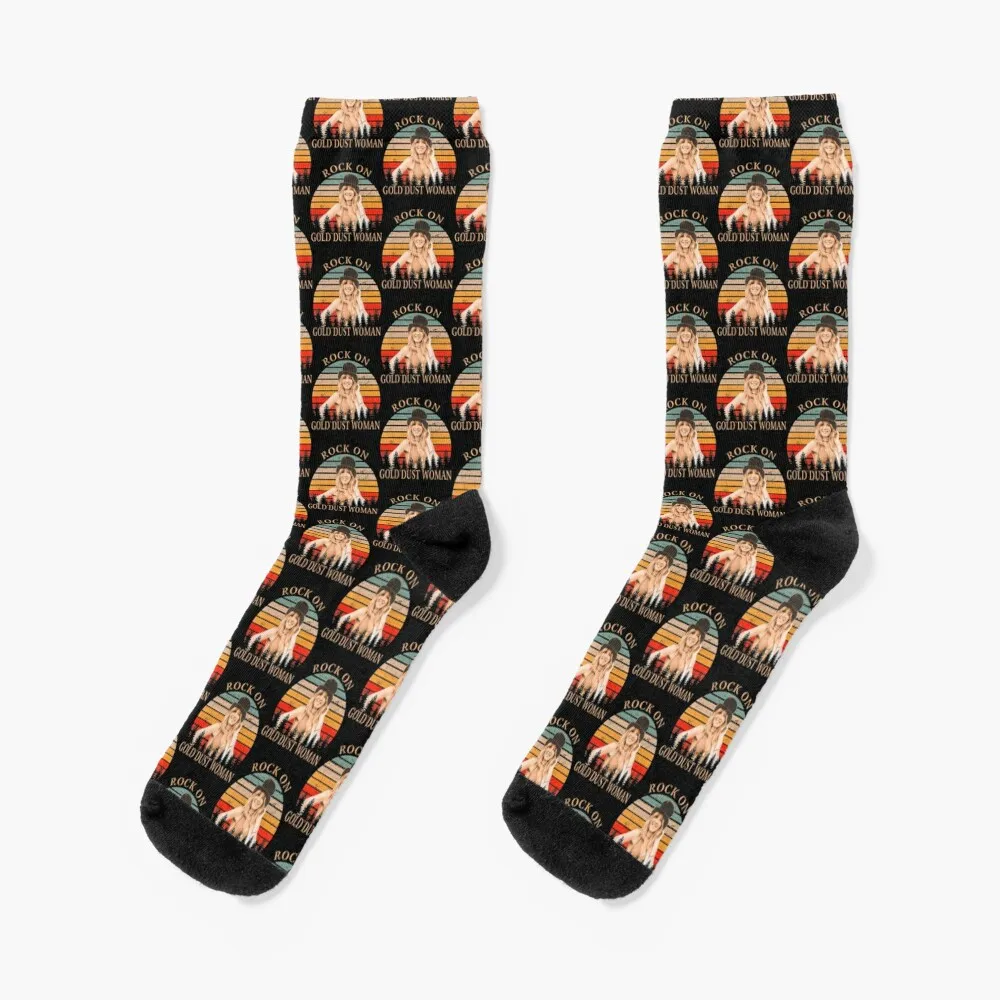 

Stevie Nicks Vintage Rock On Stevie-Nicks Gold Dust Woman Socks Rugby moving stockings Socks Male Women's