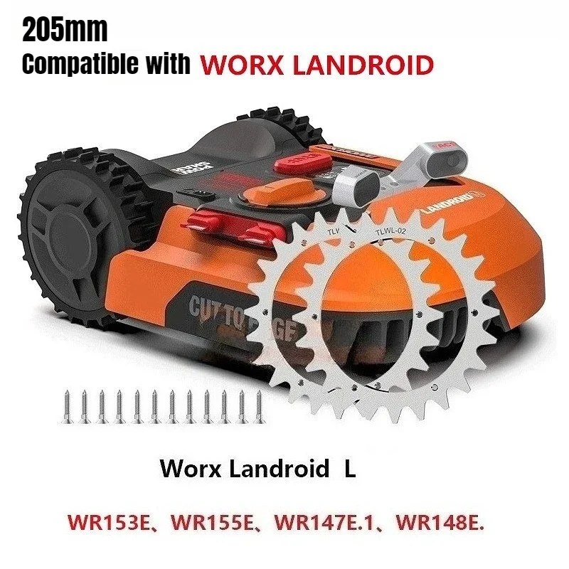 1 Set Roboter-Rasenmäher-Radspikes für Worx Landroid S/M/L Traktionsrad Rutschfeste Entgratete Spikes 205/225mm Verzinkt – Detail 5
