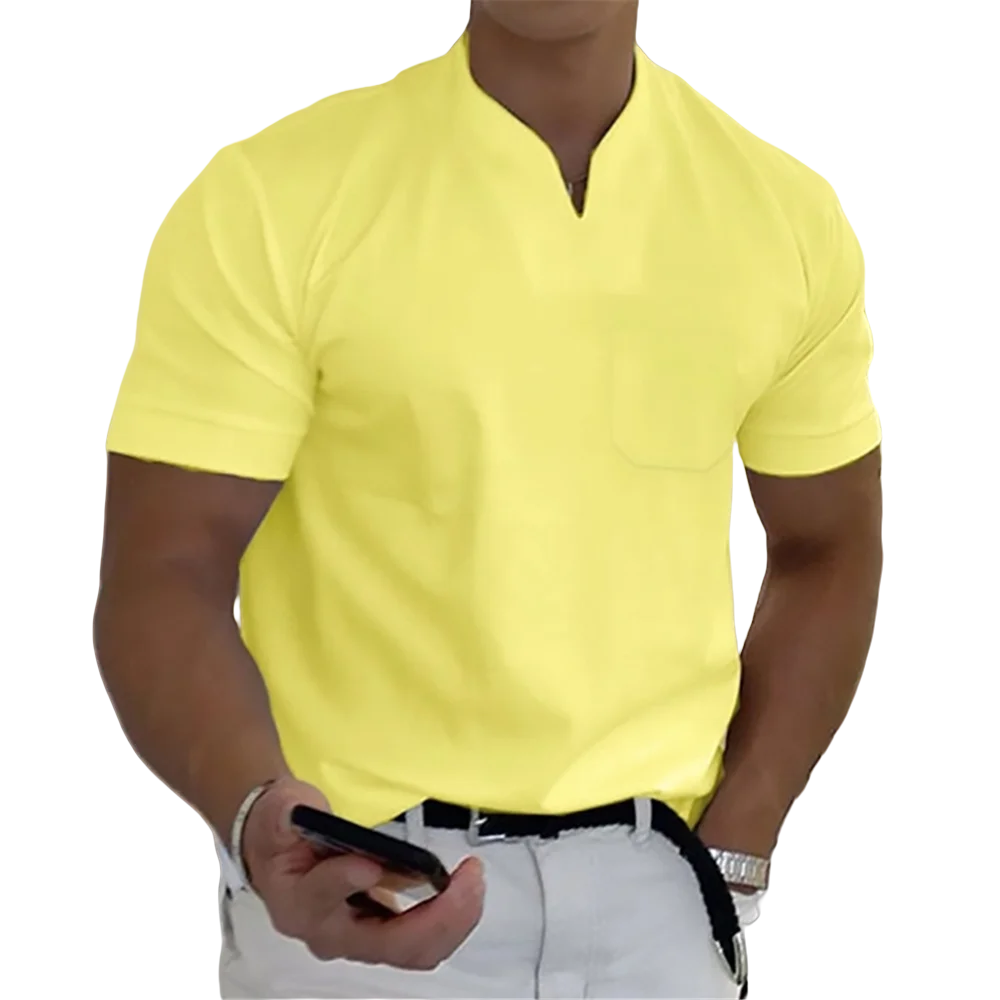 جديد 2024 موضة تي شيرت رجالي بلون القطن قصير الأكم...