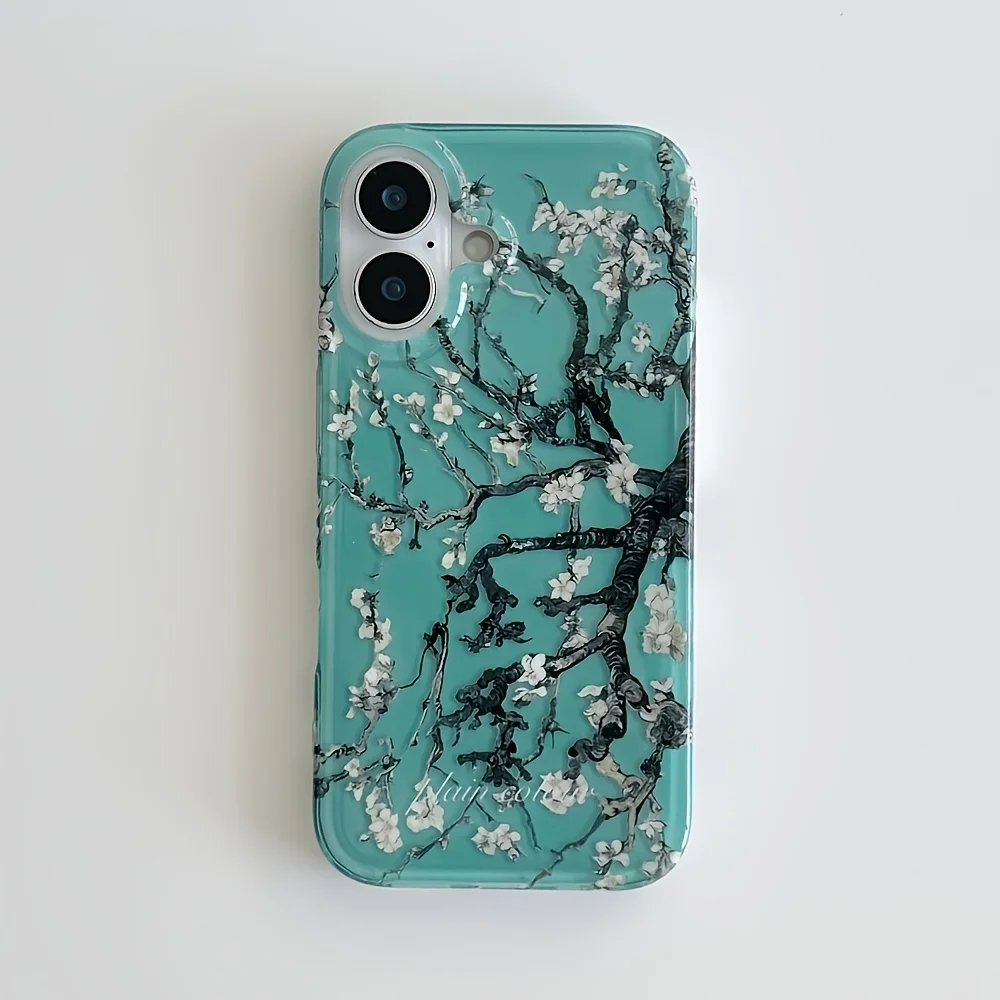 Exquisite White Peach Blossom Tree Shockproof Phone Case