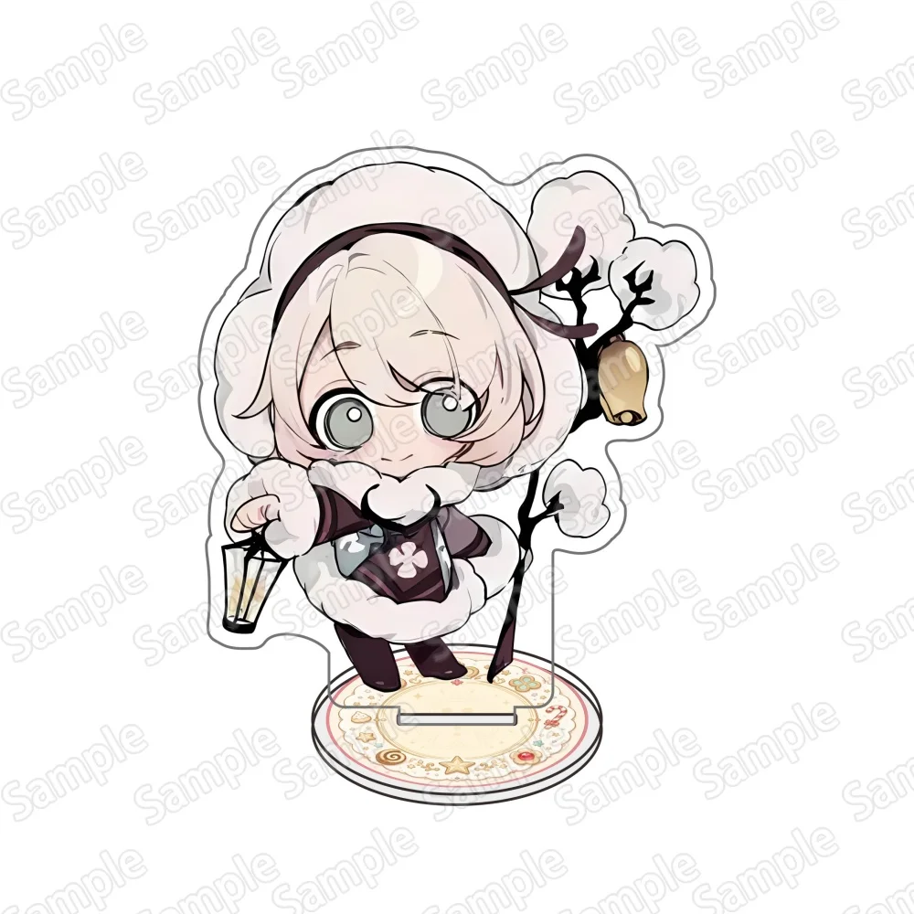 Cookie Run Kingdom Themed 10CM Acrylic Standees & Keyring - Black Pearl, Milk Shadow, Pure Vanilla Mystic Flour Desktop Ornaments Gift