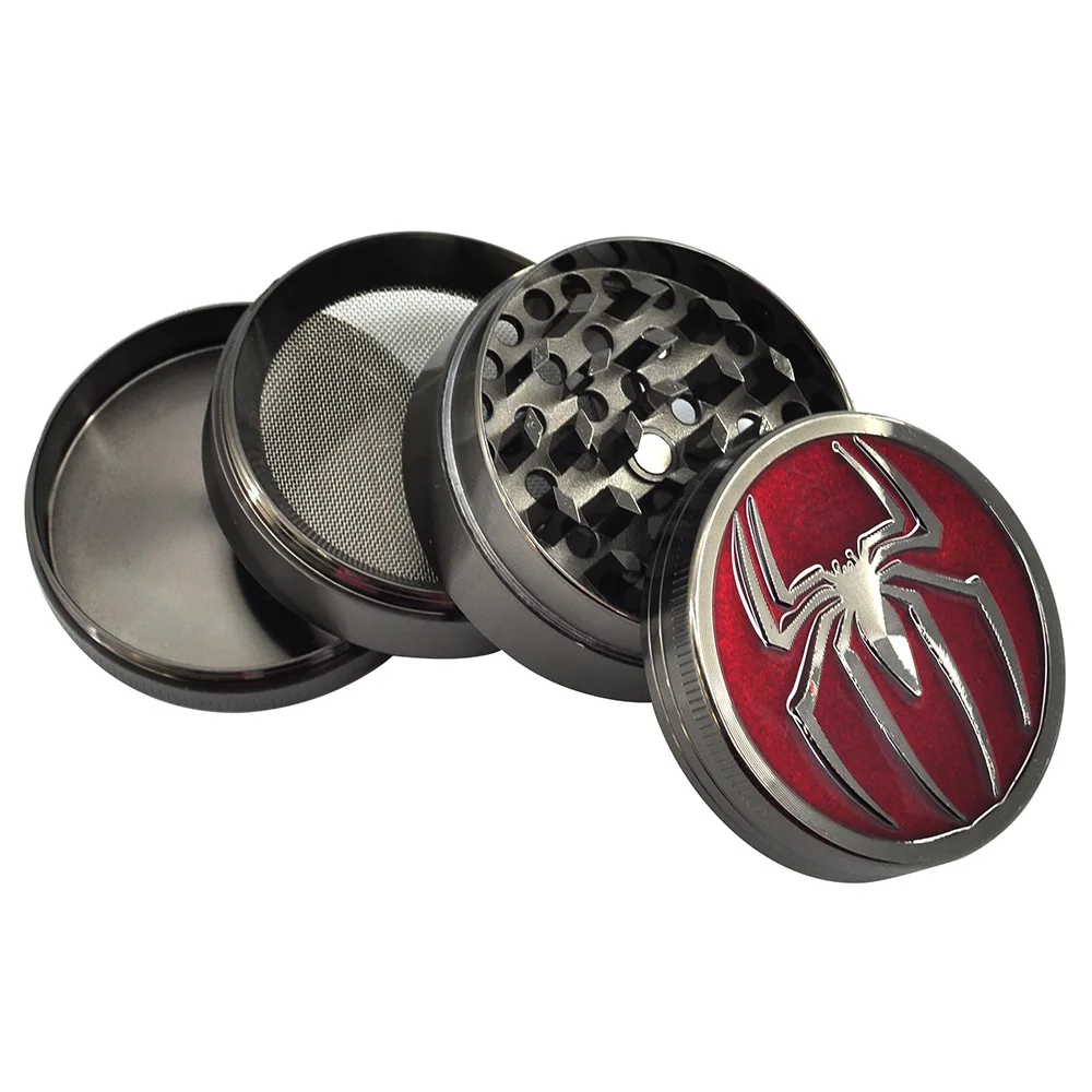 Premium 4-Layer Metal Herb Grinder - Manual Spice & Tobacco Mill Cutter, Gift for Men in Golden Black Finish