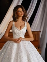 Charming Spaghetti Strap Wedding Dress 2024 Elegant Beaded Ball Gown Classic Sleeveless Floor Length Bridal Gown Vestidos De Nov 4