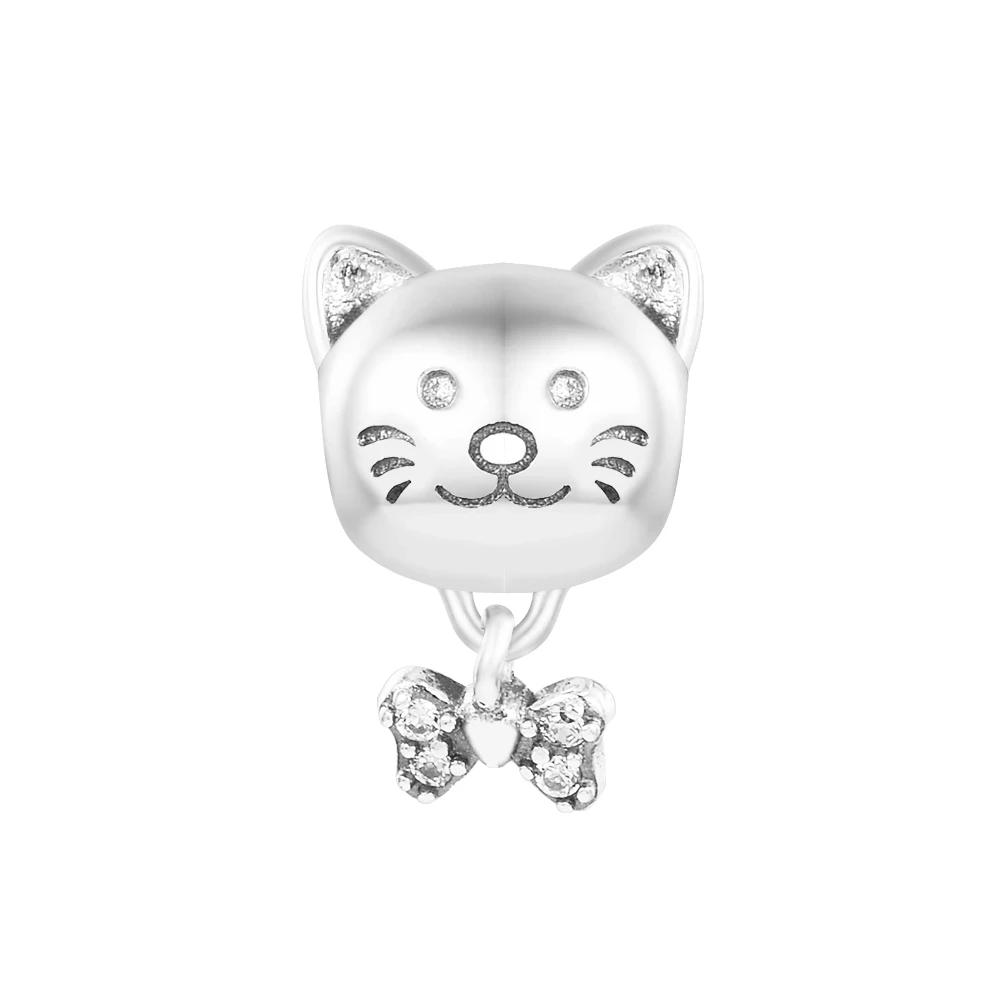 

Free Shipping Items Seed Beads Pet Cat & Bow Charm Crystal 925 Silver Original DIY Kit To Make Bracelets And Necklaces