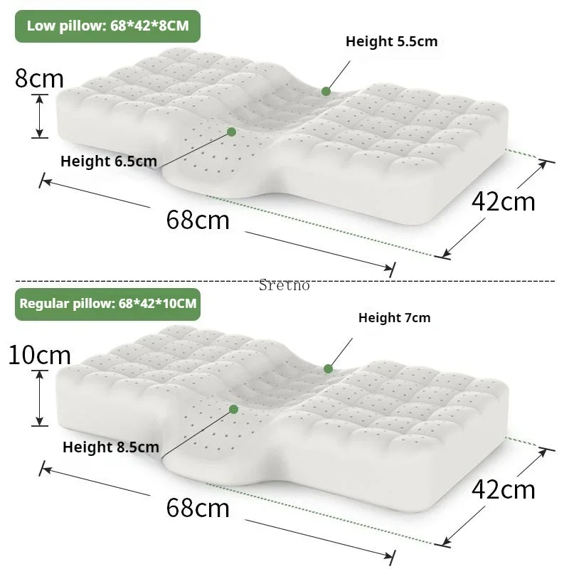 Thailand Natural Latex Neck Pillow for Single Person Sleeping Adult Specific Cervical Protection Pillow almohadas para dormir 6