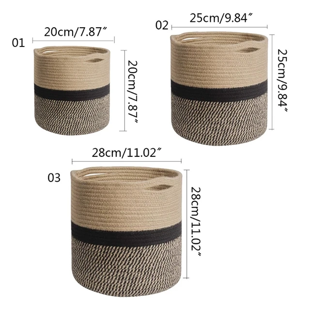 Kézi Szövött Szalma Ültetvényes Kosár Beltéri Kültéri Tároló Virágcserép -Tartály - Image 6