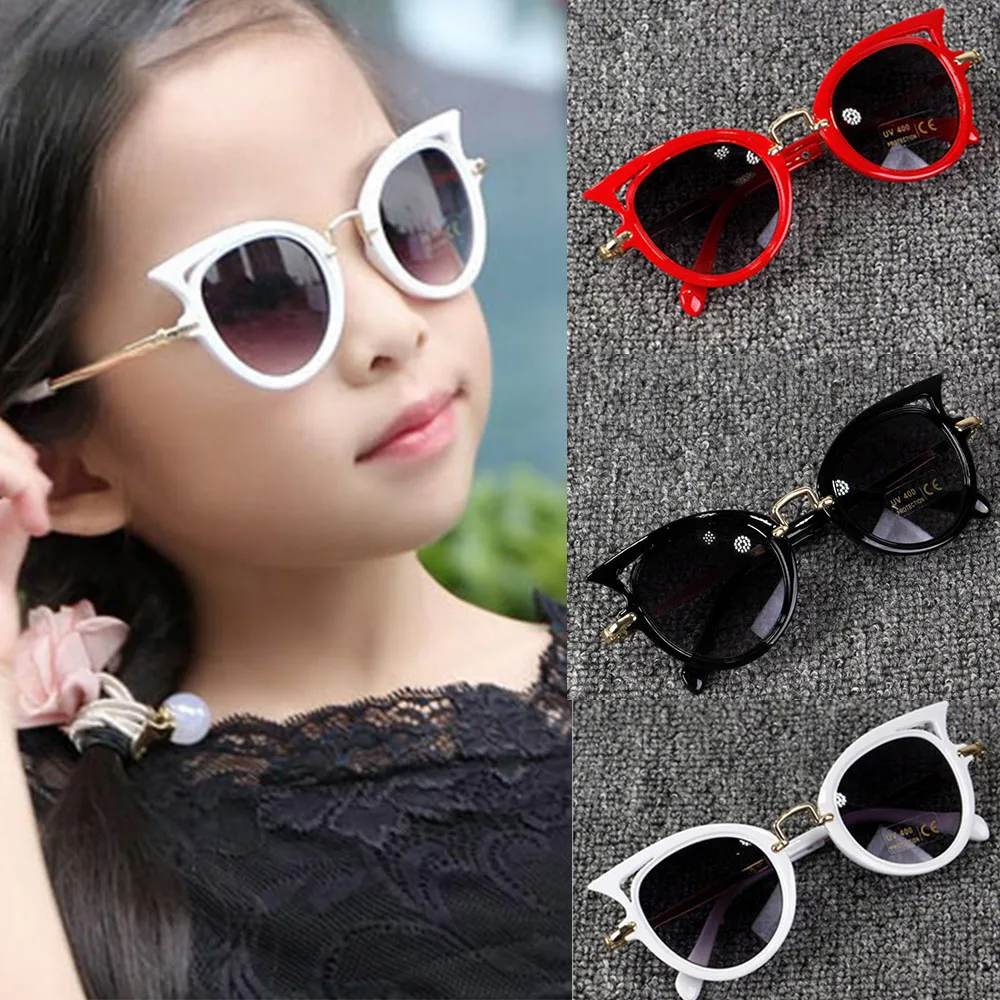 

Kids Stylish Cat Eye Sunglasses Girls Vintage Cute Sun Glasses Party Shades Street Beat Baby Boy Girls Eyeglasses Student Gift