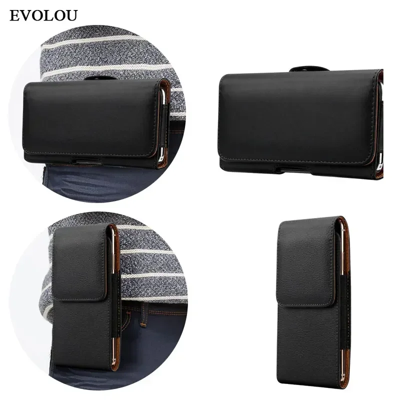 Leather Belt Case with Magnetic Closure and Belt Clip Attachment
