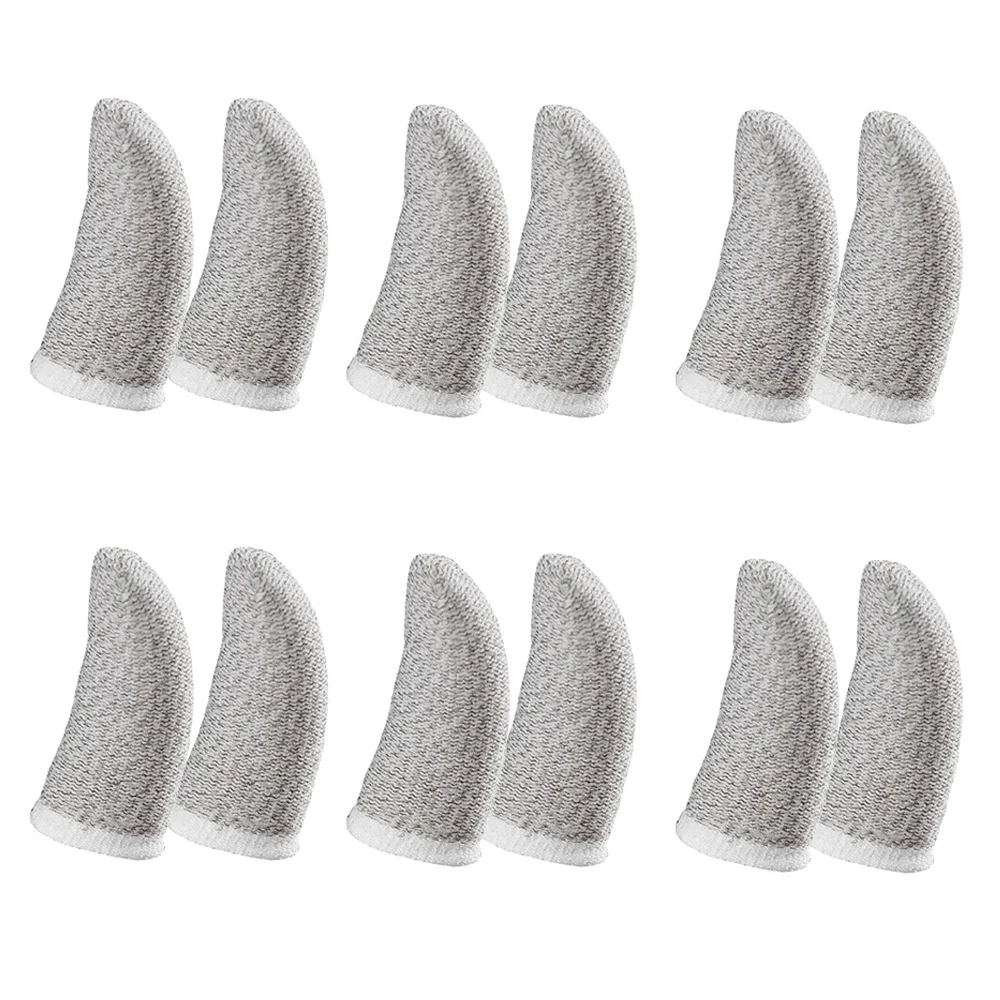 

18-Pin Carbon Fiber Finger Sleeves for PUBG Mobile Games Contact Screen Finger Sleeves White(12 Pcs)