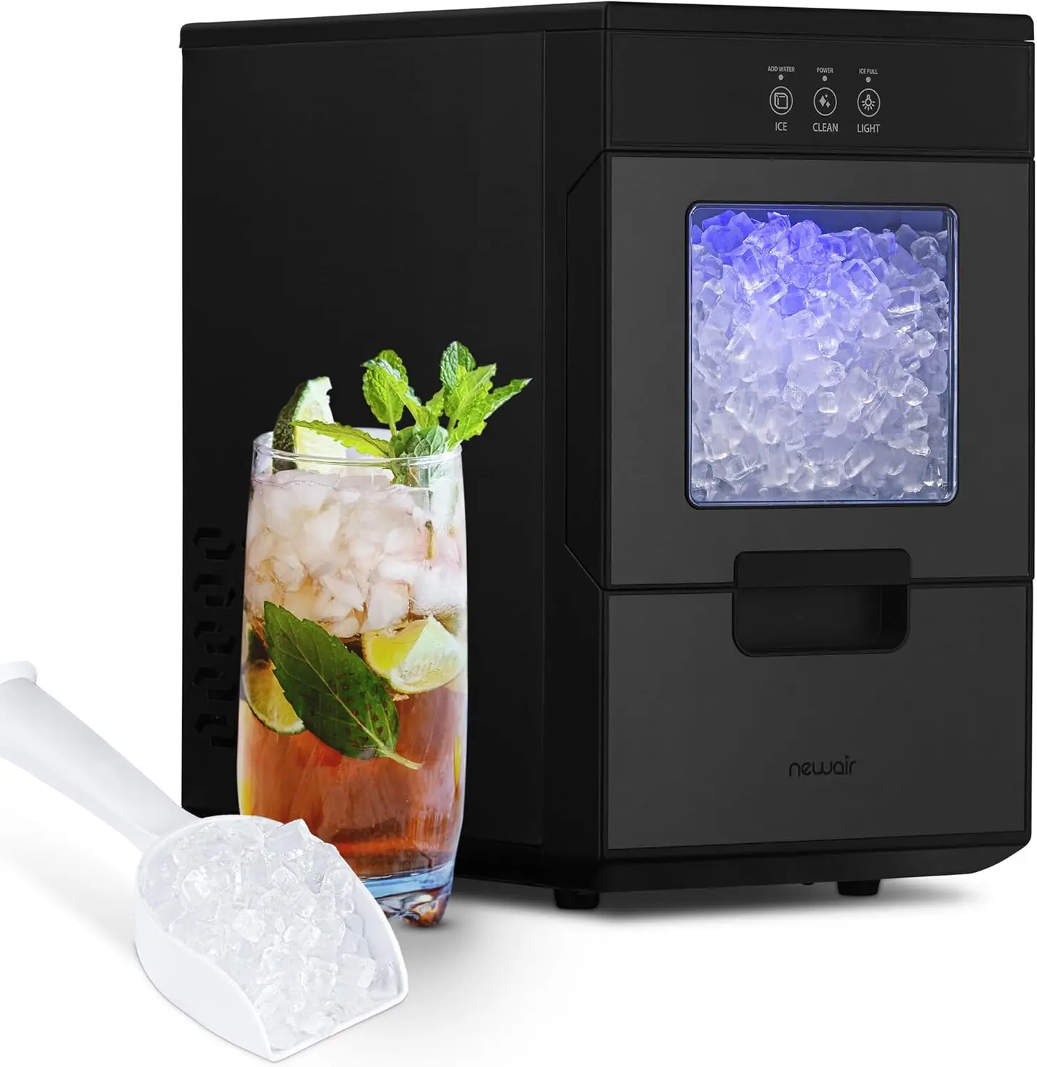 Nugget Ice Maker Countertop 44lbs/Day Countertop Sonic Ice Machine Self-Cleaning Refillable Water Tank Ideal for Home Office