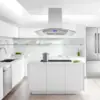 Range Hood 36 inch 700 CFM Ceiling Mount Kitchen Stove Hood Ducted with Tempered Glass 4 LED Lights Touch Control 3 Speed 2