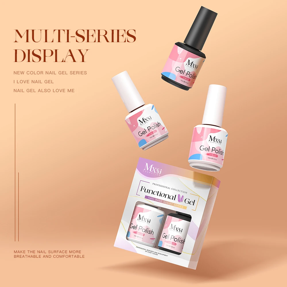 15ml No Wipe Top Coat Base Coat Set UV LED Nail Gel Polish Reinforcement Soak Off Semi Permanent Nail Art Varnish Kit