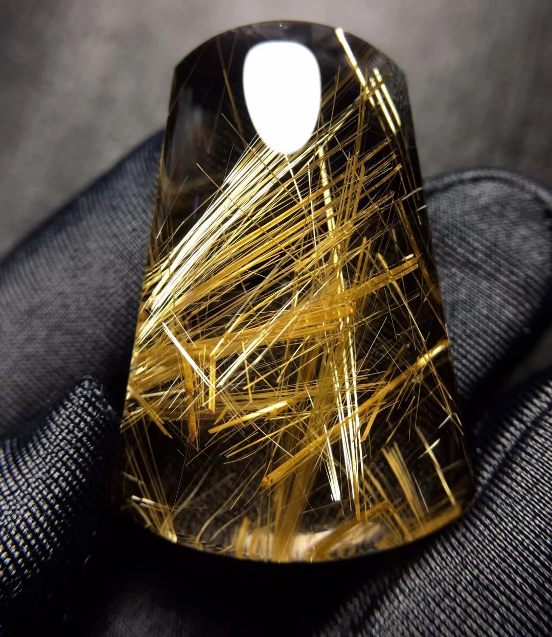 

Natural Gold Rutilated Quartz Pendant 32.4*22*9.6mm Rectangle Rutilated Quartz Jewelry Men Women Brazil AAAAAAA