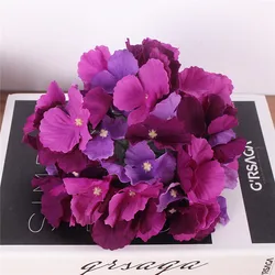 Set of 5 17cm 54 - Petal Artificial Hydrangea Flower Heads for Floral Arrangements and Home Decor (Purple)