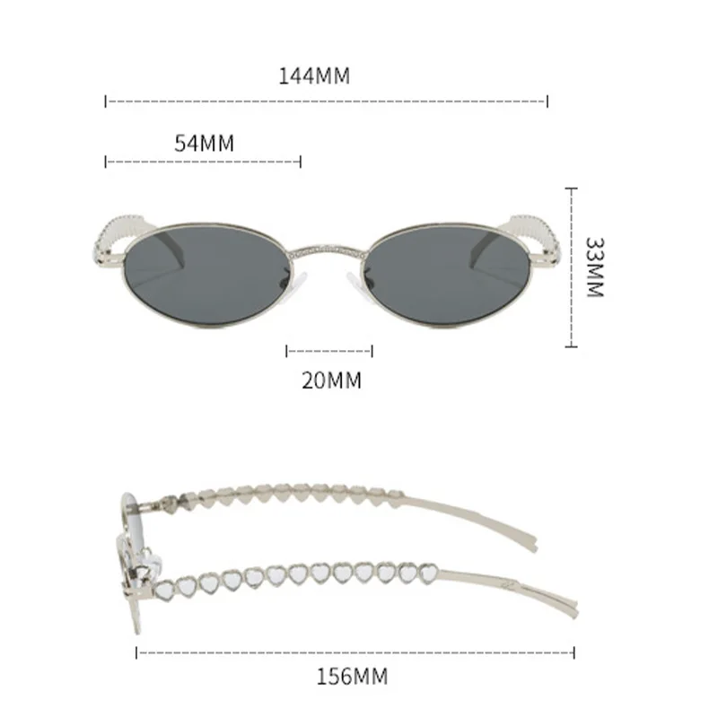 Vintage Metall Runde Sonnenbrille für Damen und Herren Kreisförmige Sonnenbrillen Ovale Brillen für Männer und Frauen – Detail 9