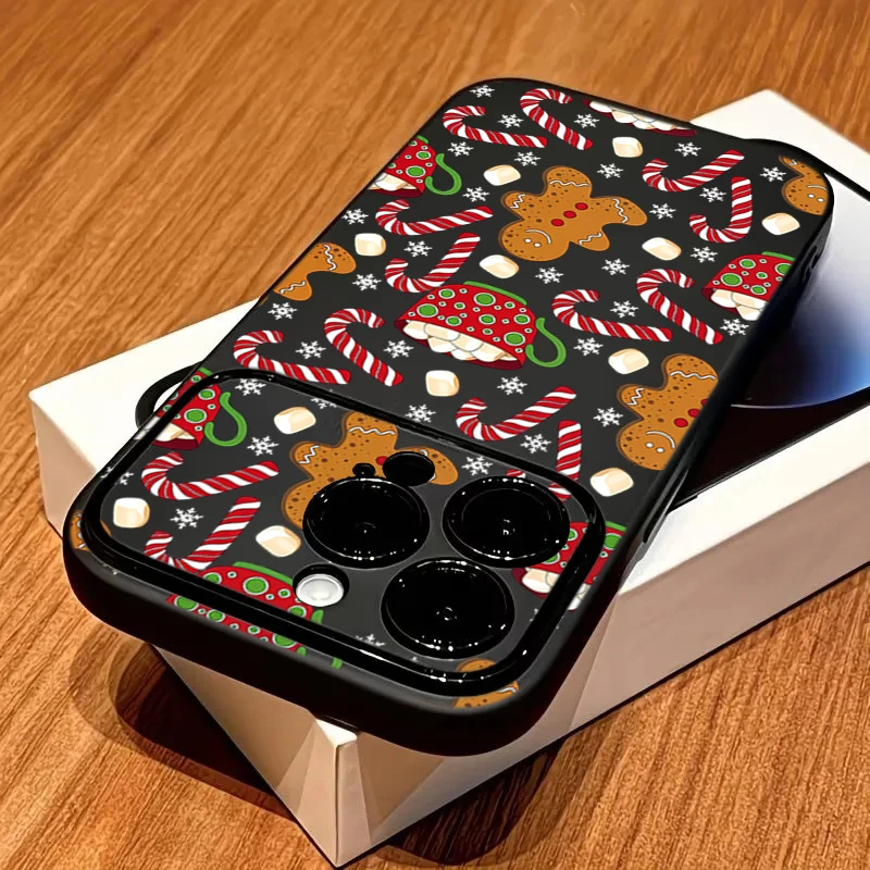 Christmas Gingerbread Man and Snowflake Pattern Phone Case Cover