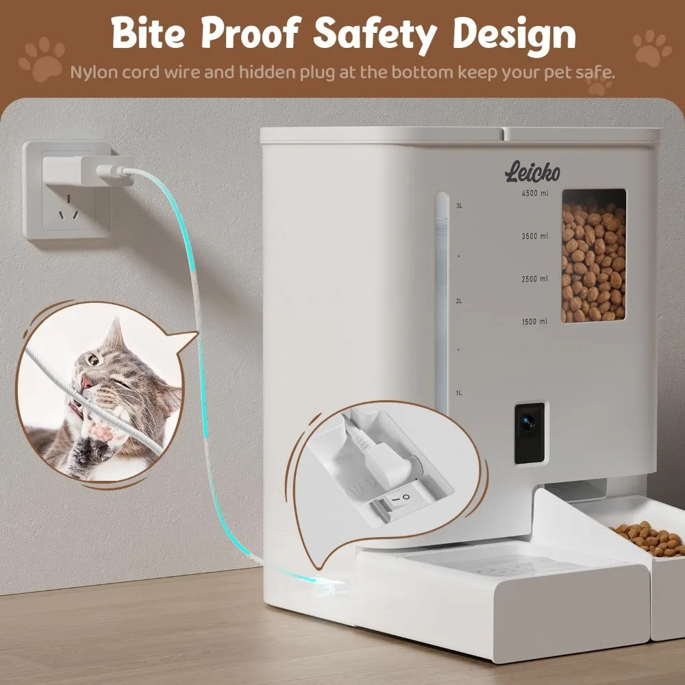 Smart Pet Feeder with 2K HD Camera, 5G/2.4G WiFi Connectivity, Night Vision, and Easy App Control