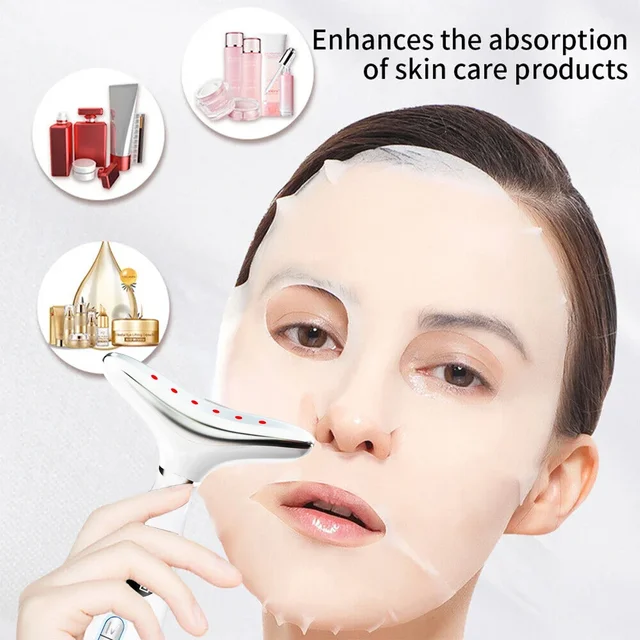 Neck Anti Wrinkle Face Lifting Beauty Device LED Photon Therapy Skin Care EMS Tighten Massager Reduce Double Chin WrinkleRemoval 3