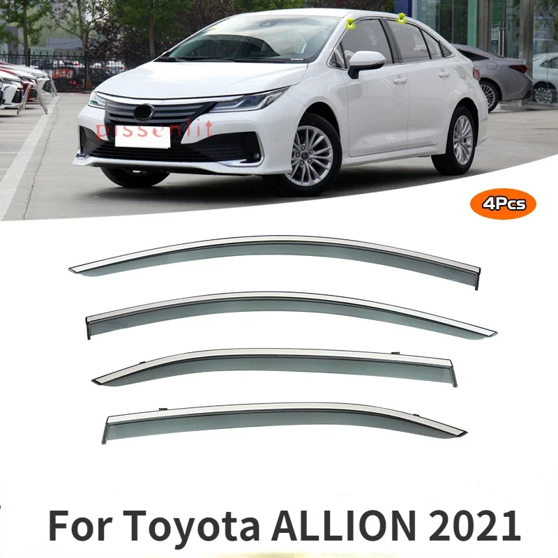 For Toyota ALLION 2021 Side Window Visors Rain Giards Accessories Window Roof Sun Rain Shade Vent Visor Spoiler Wing Cover