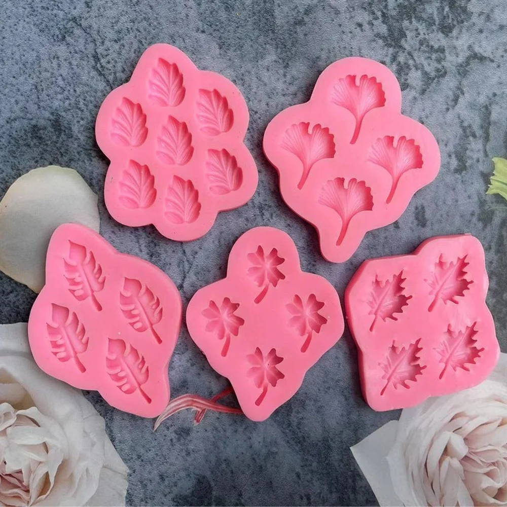 Silicone Mold Cake Decorating Tools Tropical Ginkgo Palm Maple Leaf Monstera Silicone Mold Chocolate Candy Fondant Mould DIY Clay Resin Model Cake Decorating Tools