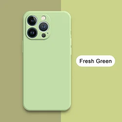 Original Square Liquid Silicone Phone Cases - Premium Durable Covers - iPhone 13 Mini (Fresh Green)