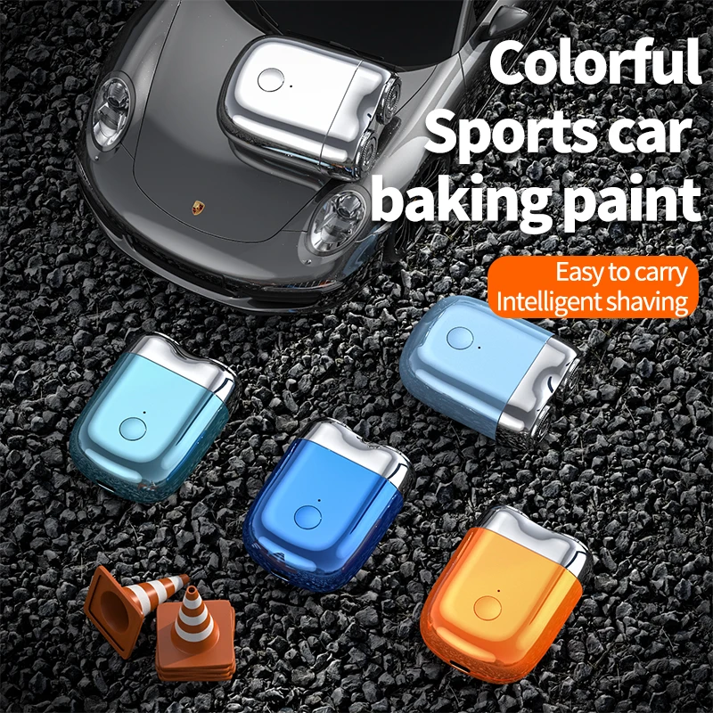 남성용 마그네틱 다채로운 전기 면도기, 더블 플로팅 헤드, 미니 수염 칼, 휴대용 여행 무선 얼굴 바디 면도기 트리머