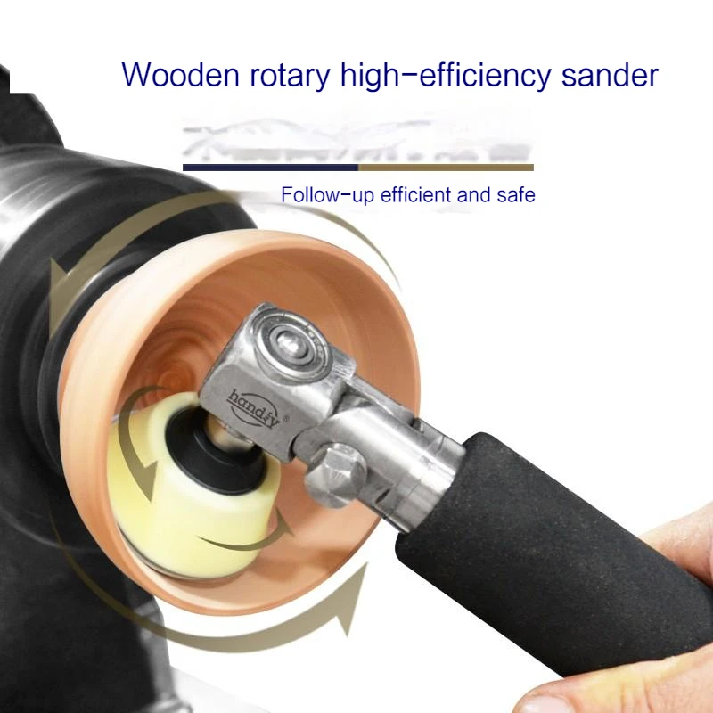 

Wooden Rotor Grinder Polishing Device Handheld Universal Angle of Woodworking Lathe Accessories Manual Polishing Grinding Tool
