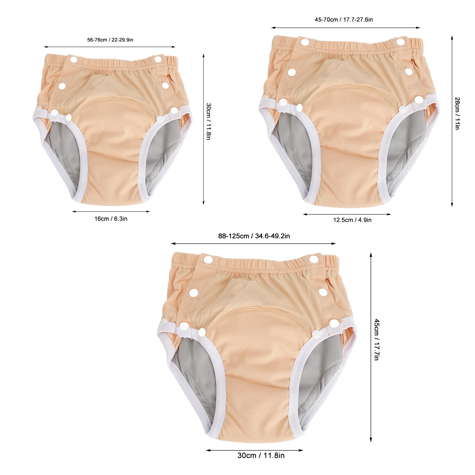 Adult Cloth Diaper Washable Leakage Proof Breathable Pure Cotton Elderly Cloth Nappy for Incontinence Orange Adult Diaper reusable diapers