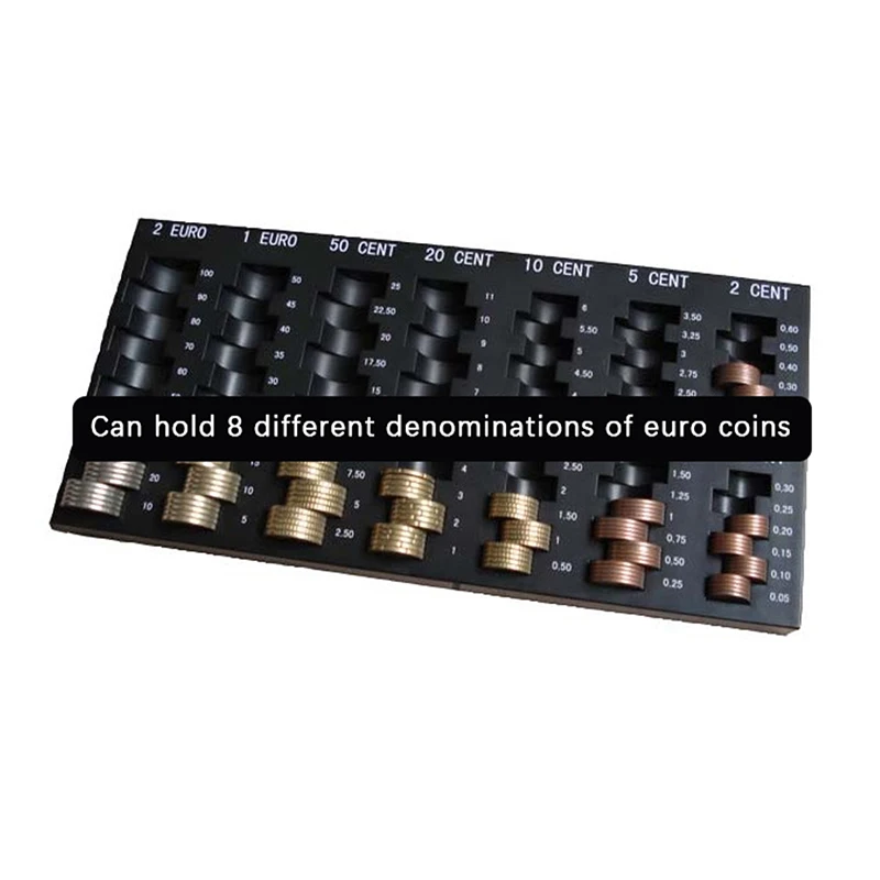 Euro Storage Box Money Organizer Universal Black Money Storage Case Money Tray Gifts Money Dispenser Pocket Organizer 4