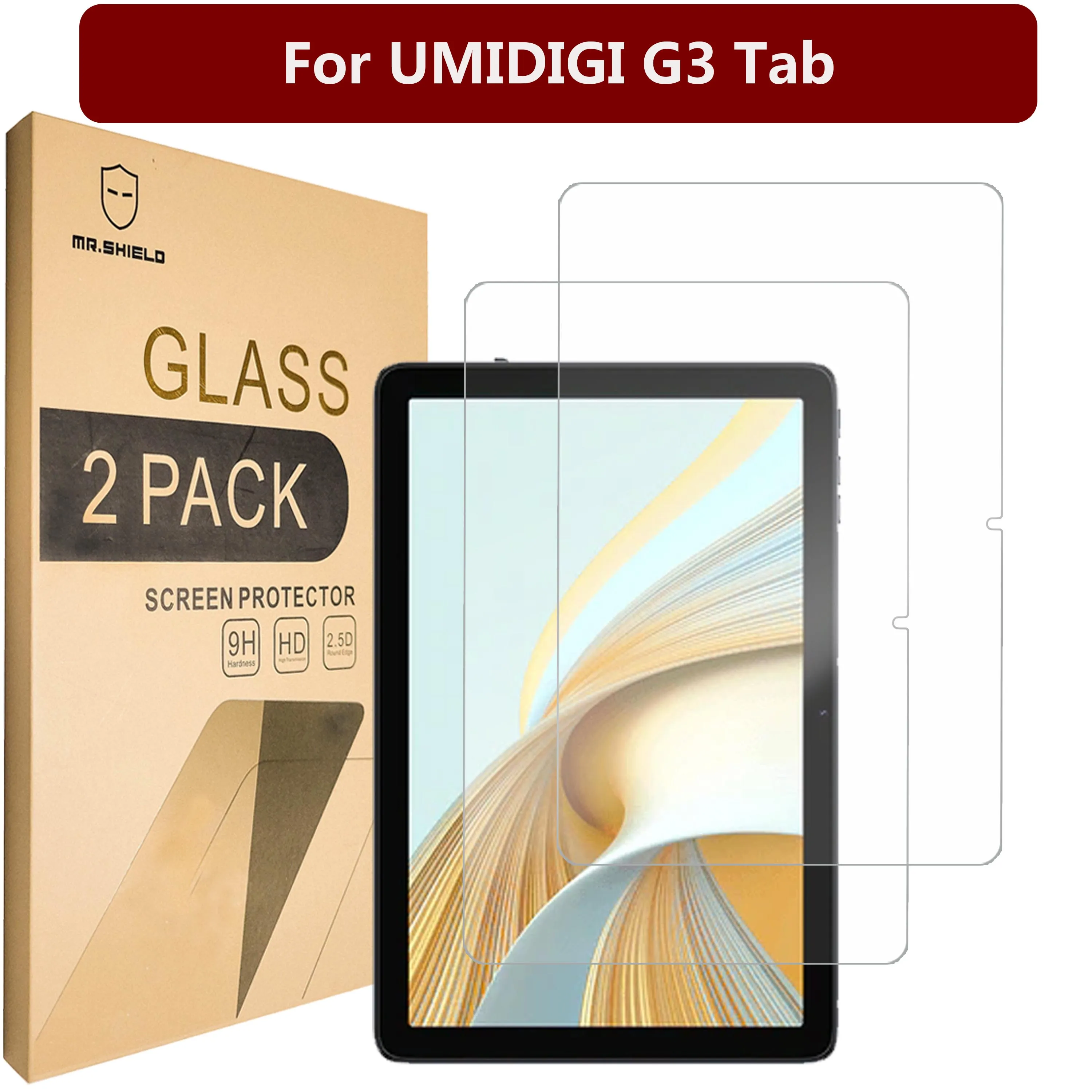 Защитная пленка Mr.Shield [2-PACK] для экрана UMIDIGI G3 Tab [закаленное стекло] [Японское стекло с твердостью 9H] Защитная пленка для экрана 11d закаленное стекло для lenovo tab m7 7305f защитная пленка для экрана