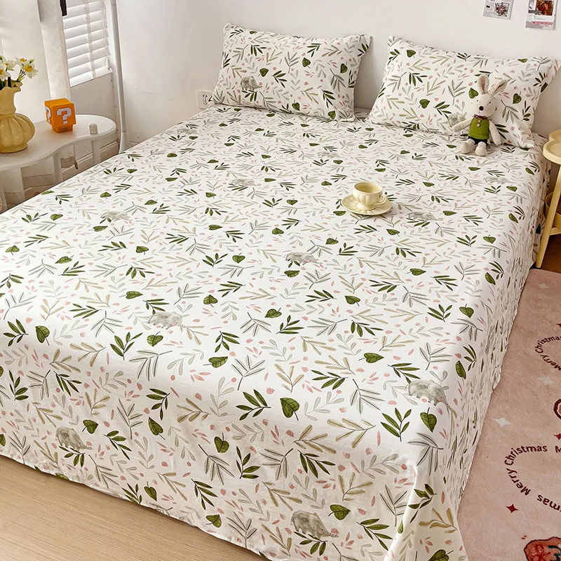 Bed Sheet Simple Style Flat Sheets Breathable Bed Linen Soft Sheets Home Flat Bedsheet постельное белье (Pillowcase Need Order) 3