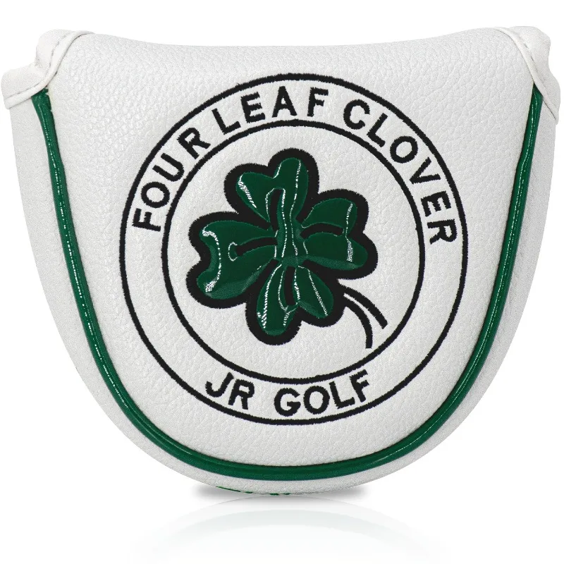 Clover Golf Putter Head Cover - Durable & Stylish Design, Premium Protection in Black or White