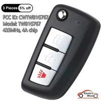 KEYECU รีโมทคอนโทรลรถที่ห้อยกุญแจ3ปุ่ม434MHz สำหรับ Nissan Rogue 2014 2015- 2018 PCF7961M ชิป CWTWB1G767 TWB1G767 28268-4CB1A