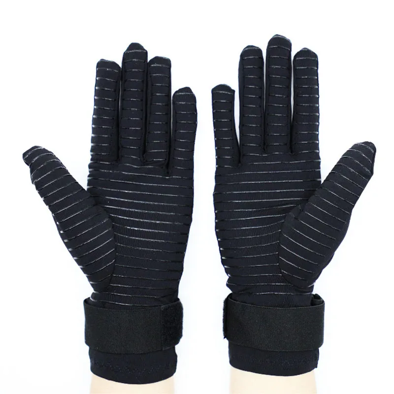 

1 Pair Copper Heal Arthritis Compression Full Hand Gloves with Strap For Rheumatoid Arthritis Carpal Tunnel Osteoarthritis